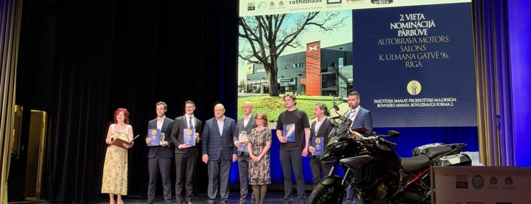 AUTOBRAVA Motors Ulmaņa dīlercentrs ieguva 2. vietu nominācijā “PĀRBŪVE” konkursā “Latvijas būvniecības gada balva 2025”